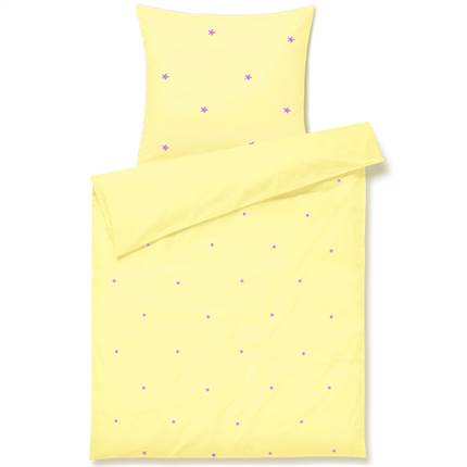 Juna Daisy sengetøj baby 70x100 cm - Gul/Pink